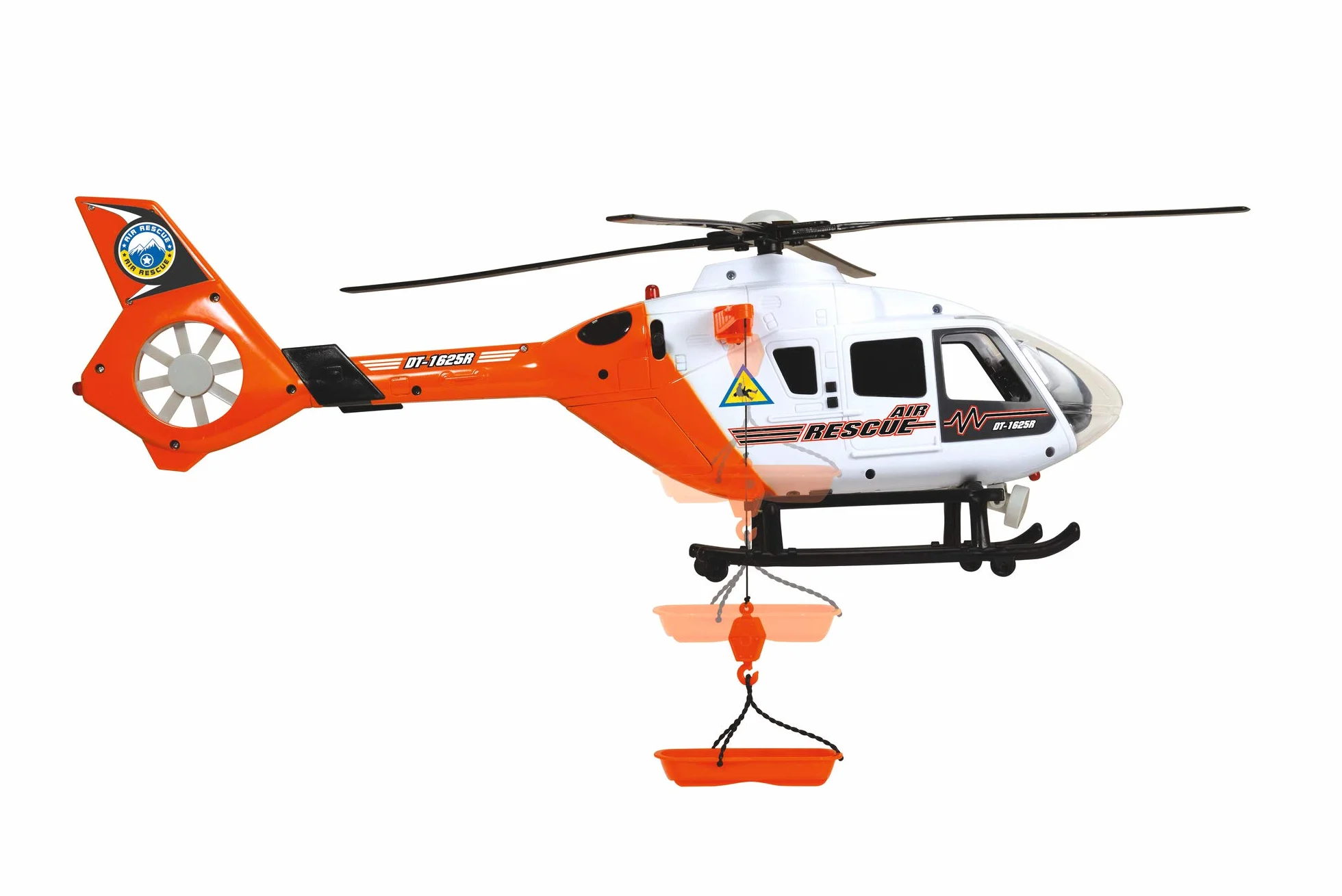 Dickie Toys Elicottero di Salvataggio con Luce e Suono, rotore Girevole, argano a Fune, 64 cm