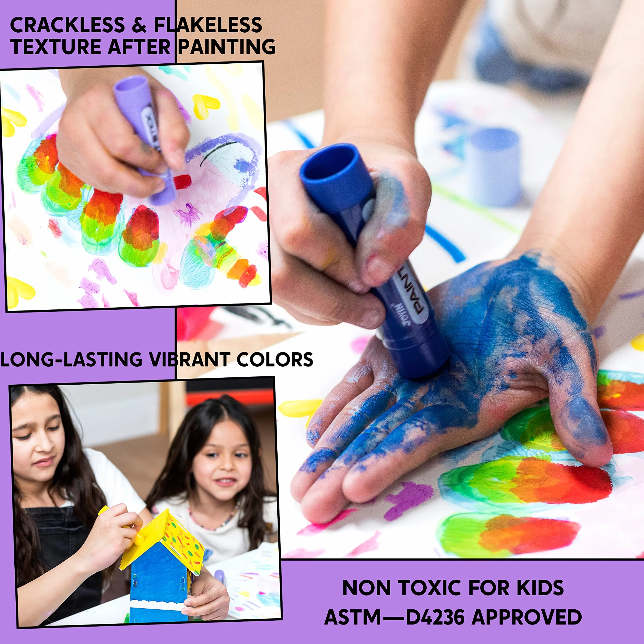 JOYIN 36 Barras Temperelli Per Bambini Lavabili Tempere Solide, Colorate Tempera Per Bambini 1 Anno Tempera Stick, Regali Creativi Acquerelli Per Ragazzi E Ragazze
