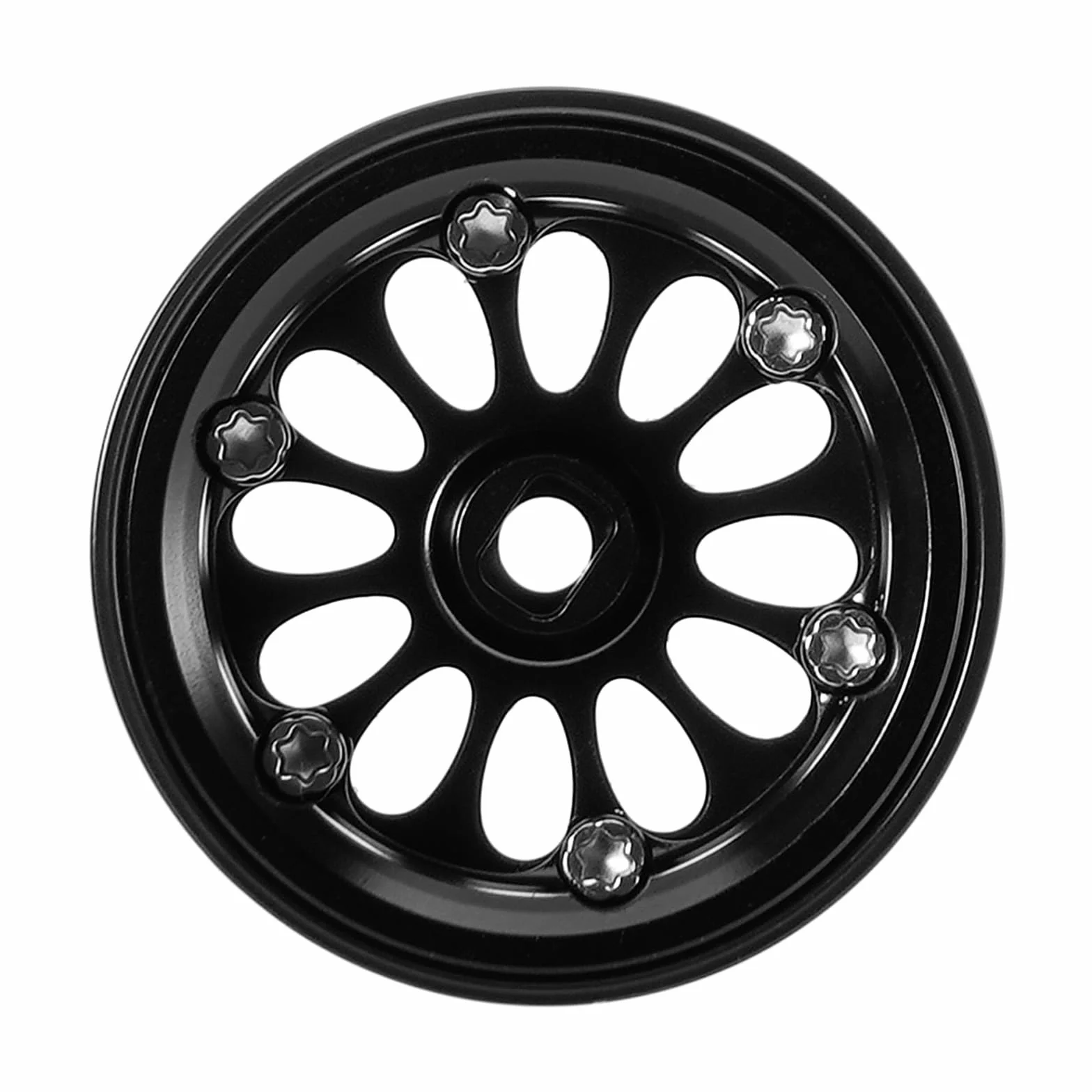 INJORA D19 Ripple 0,7" Cerchi Beadlock in Ottone con Rivestimento Nero per 1/30 Axial SCX30 (W7005)