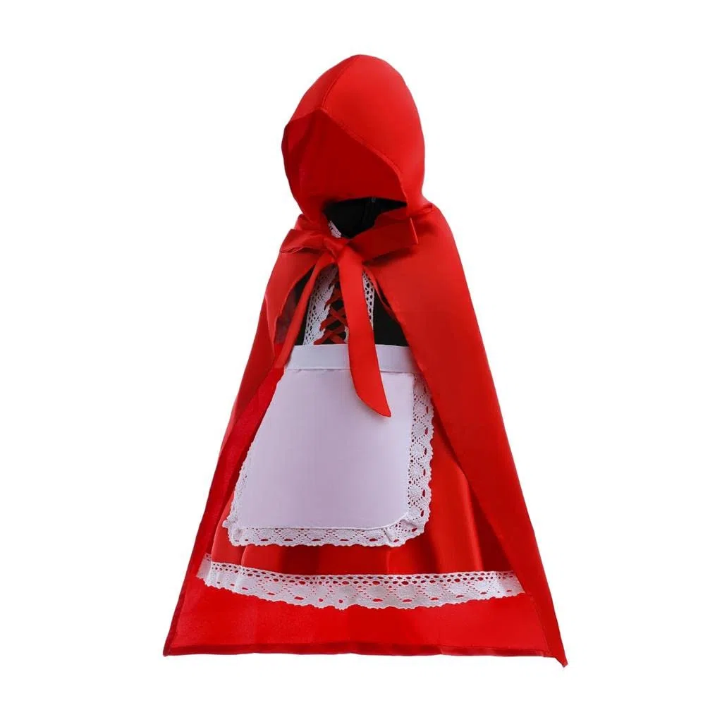 Lito Angels Vestito Costume da Cappuccetto Rosso con Mantello con Cappuccio e Grembiule per Bambina Taglia 2-13 anni