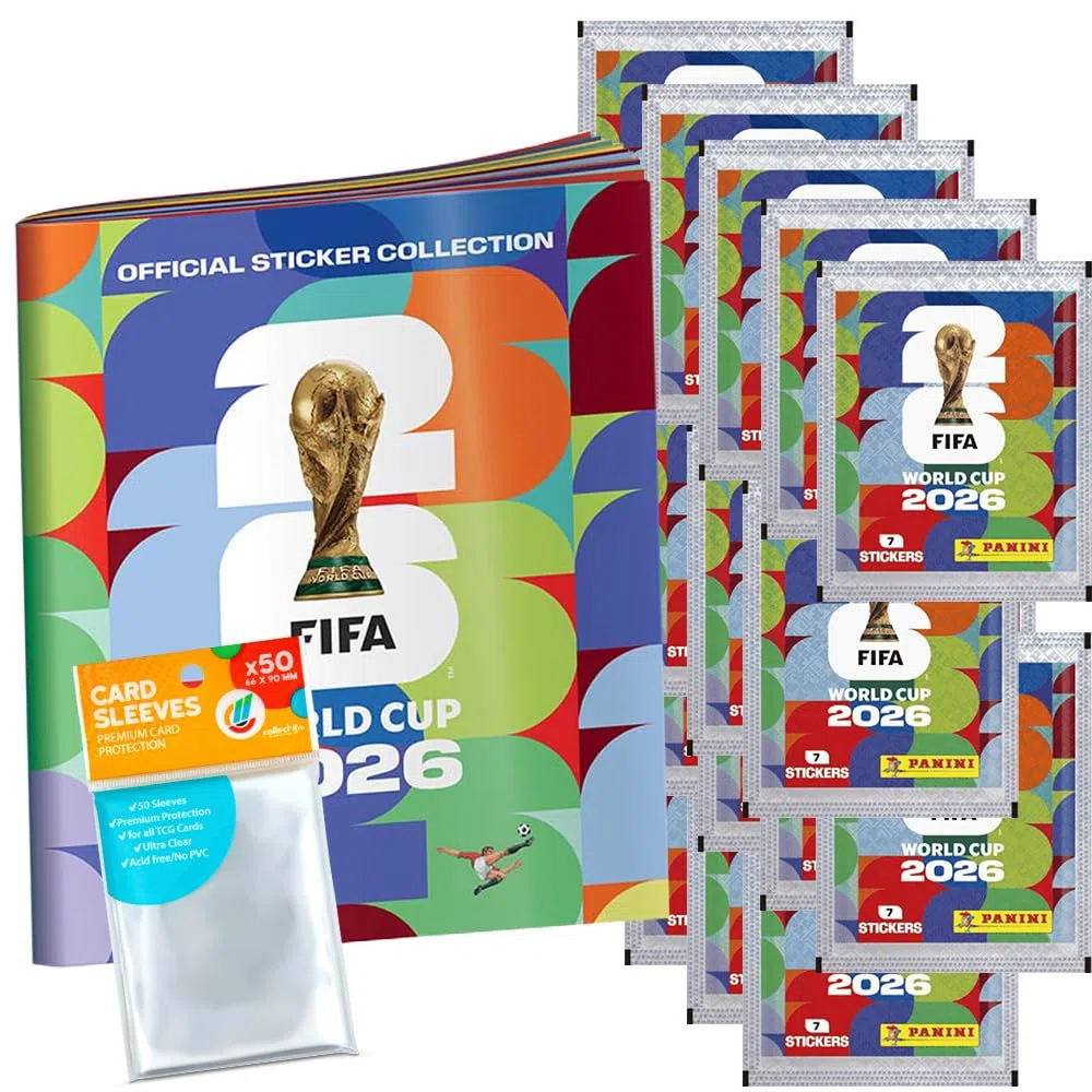 Adesivi Mondiale 2026 - 1 album da collezione 20 bustine + esclusive custodie Collect-it (pacchetto marca propria)