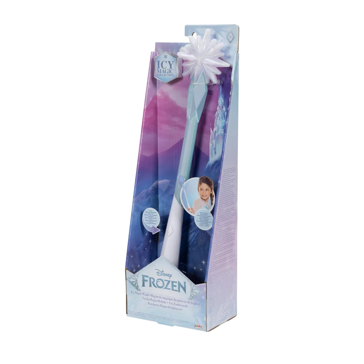 Disney Frozen Bacchetta Magica di Ghiaccio, Ufficiale Jakks Pacific, Include luci e Suoni, riproduce “Let It Go”, Design Ghiaccio Ispirato al Film, per Gioco Creativo e Travestimenti