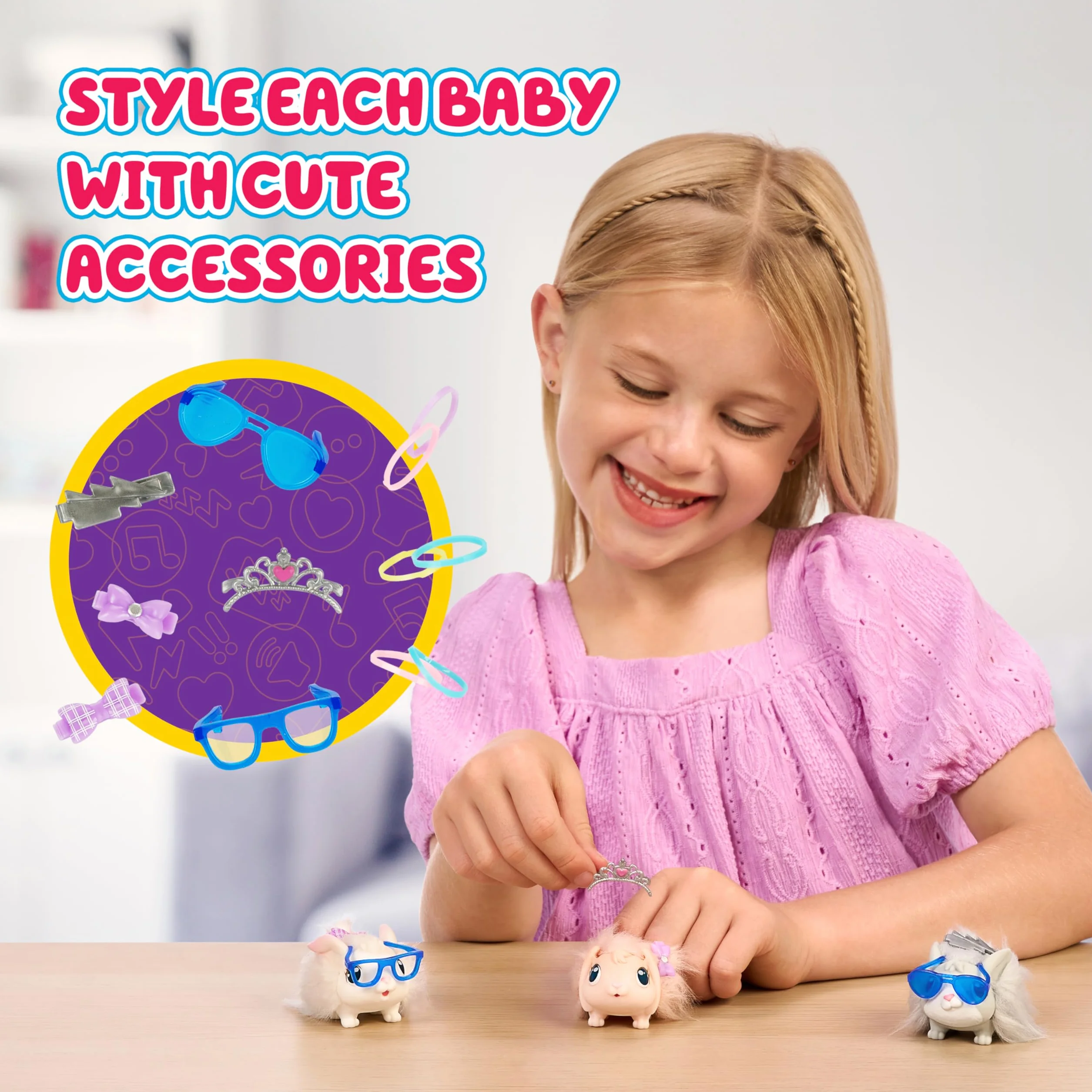 Little Live Pets Mama Surprise - Bunny Feed & Nurture Mama Mama Magically Has 3 Babies! Interactive Mama Bunny and Hutch Playset 20+ Suoni e reazioni Vestire i bambini con accessori per bambini dai 4