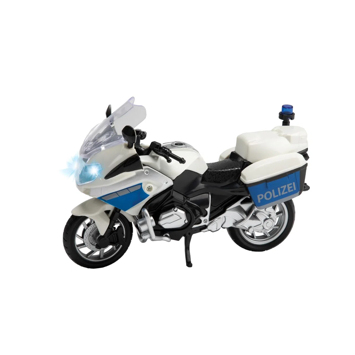 Toi-Toys 29654B - Ruota della polizia 1:20 con luce e suono, per moto della polizia, colore: Bianco