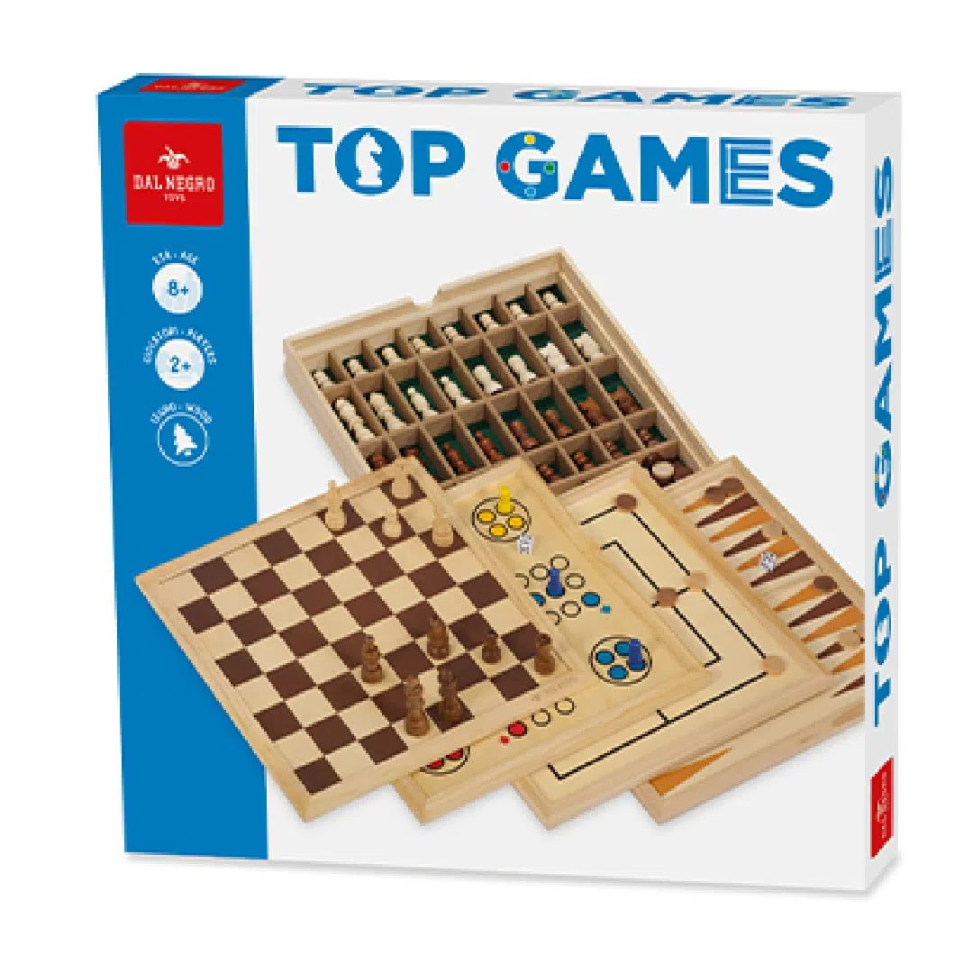 Dal Negro DAL Top Games 30 Dama/Scacchi Tria Gioco da Tavolo Giocattolo 872, Multicolore, 8001097535606