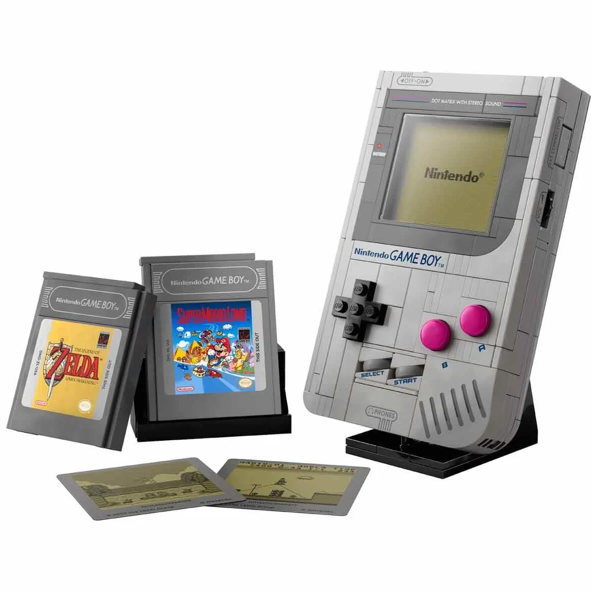 LEGO Super Mario Game Boy Set da Costruzione per Adulti - Modello da Esposizione Nintendo con 2 Cartucce con Schermi Lenticolari Incluso Zelda e Stand - Regalo Retrò per i Fan dei Videogiochi - 72046