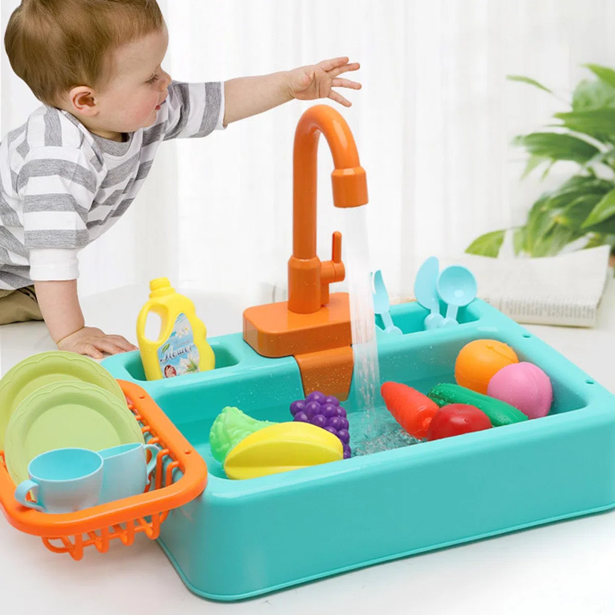 Giocattolo da Cucina Lavandino Lavastoviglie Gioco con Acqua Corrente Lavastoviglie Giocattolo Casa dei Ruoli Giocattolo da Cucina Lavandino con Acqua Corrente