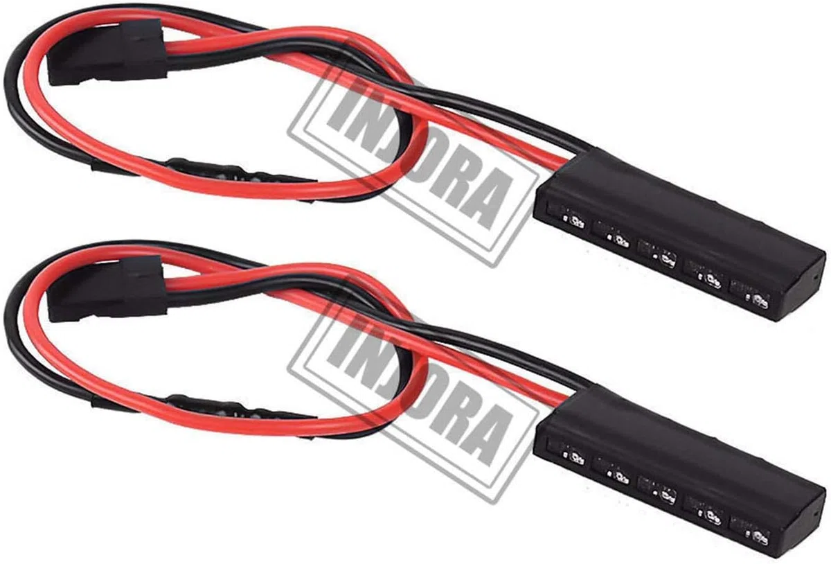 INJORA RC Luci a LED 2pz RC Lampada di Arresto della Luce di Arresto della Luce di frenata esaltato per 1/10 RC Crawler Axial SCX10 90046 Wraith RR10 Traxxas TRX-4 D90 Tamiya (32mm)