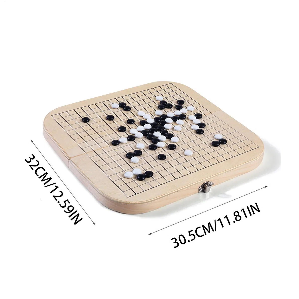 GO Game Board Set, Wood-Go Game, set di giochi da tavolo pieghevole | GO Game Made in legno, pieghevole, in bianco e nero figure così vacanti e durevoli, regali