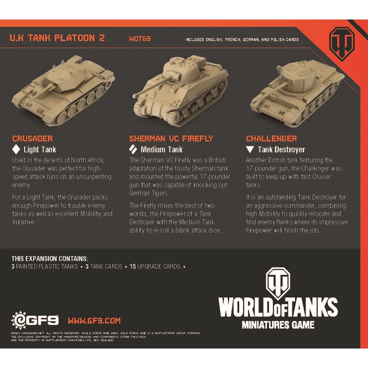 3 U.K. Tank Platoon (Crusader, Sherman VC Firefly, Challenger)