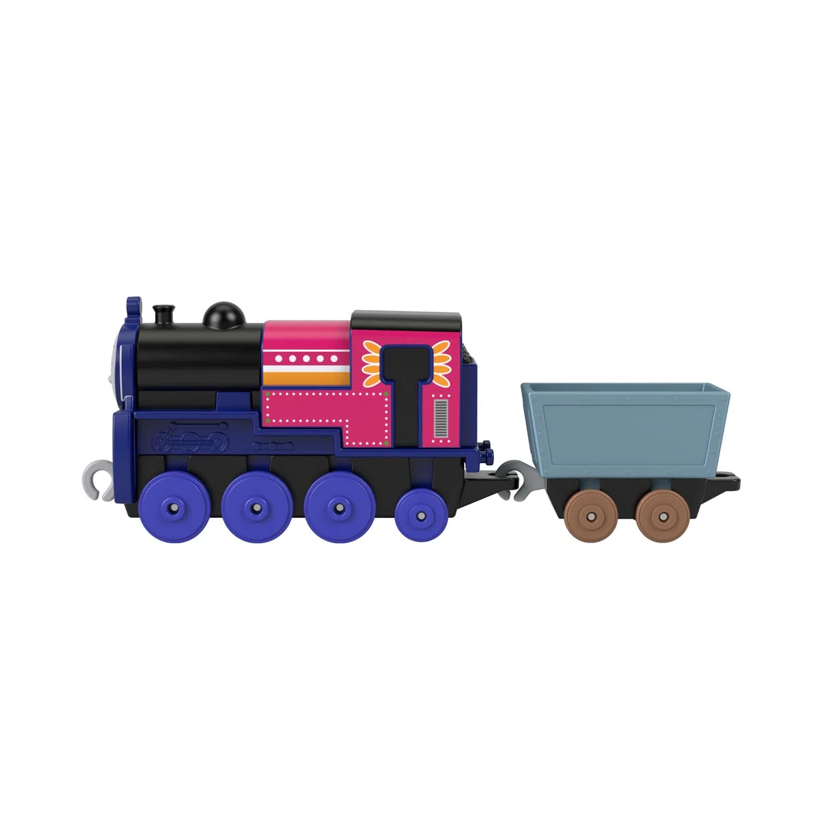 Il Trenino Thomas - Ashima Locomotiva a spinta in metallo, trenino die-cast con carico di cristalli e accessori per giocare con la ferrovia, giocattolo per bambini, 3+ anni, HNN20
