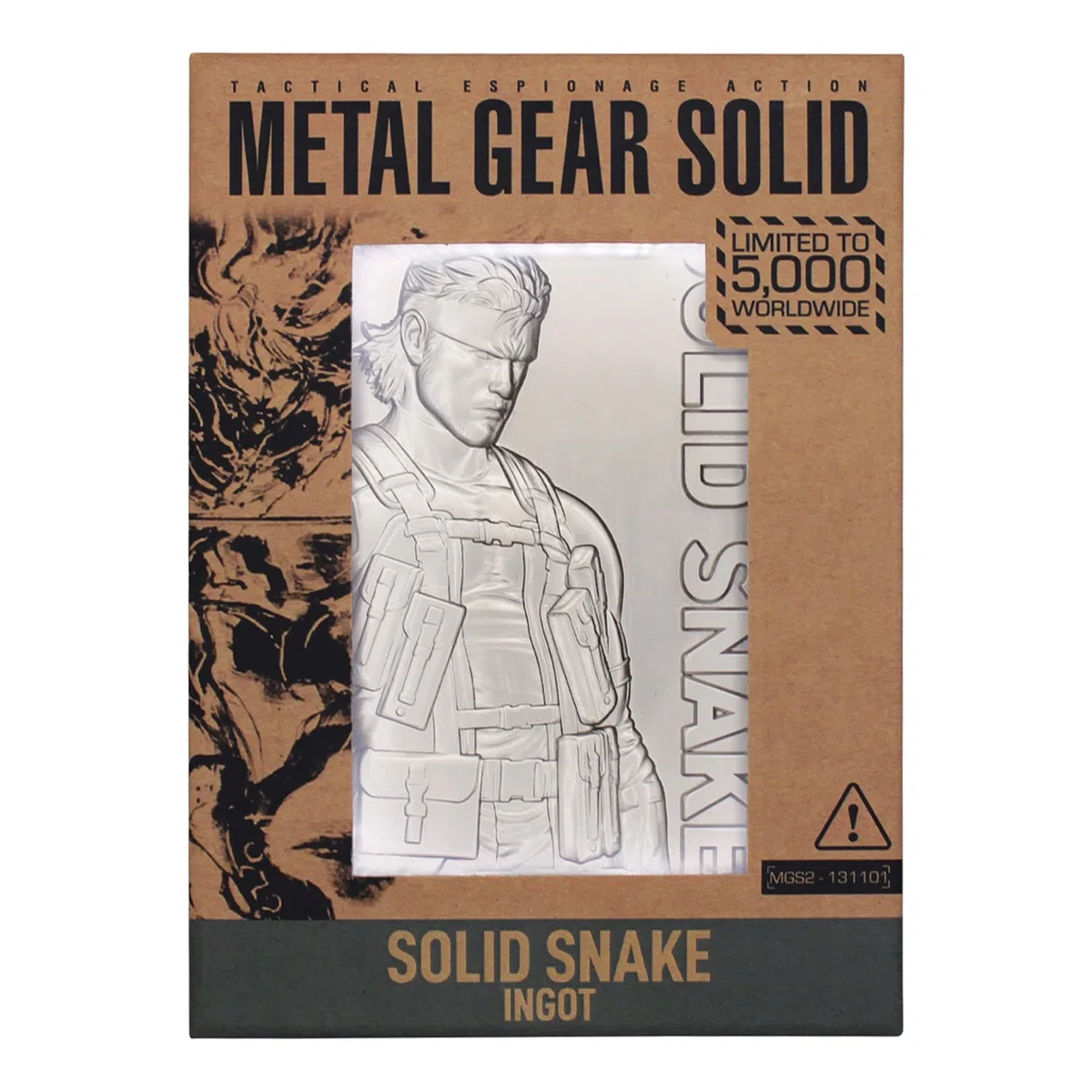 FaNaTtik Metal Gear Solid 2 Limited Edition Solid Snake Metal Lingotto - Prodotto con licenza ufficiale, 5.000 in tutto il mondo, espositore incluso