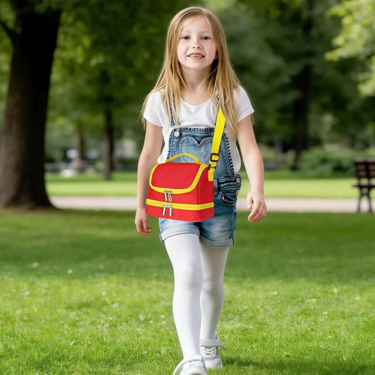 Borsa compatibile con FABA+ Raccontastorie interattivo, Custodia per il Cantastorie, le Cuffie e i Personaggi Sonori (Rosso/Giallo)