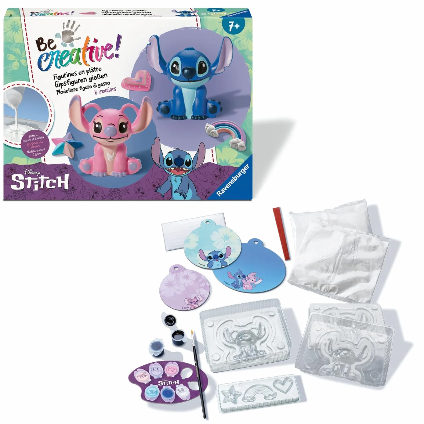 Ravensburger - Be Creative Maxi Stitch | Giochi Bambina 7 Anni Maschio E Femmina | Lavoretti Creativi Per Bambini E Ragazzi | Stitch Bambina E Bambino | Modellare Figure Di Gesso