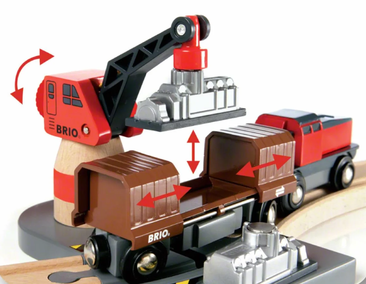 Brio World - Set Servizio Ferroviario Portuale | Pista In Legno Per Bambini | Treno Brio Bambini 3 Anni O Più | Idee Regalo | Regalo 3 Anni