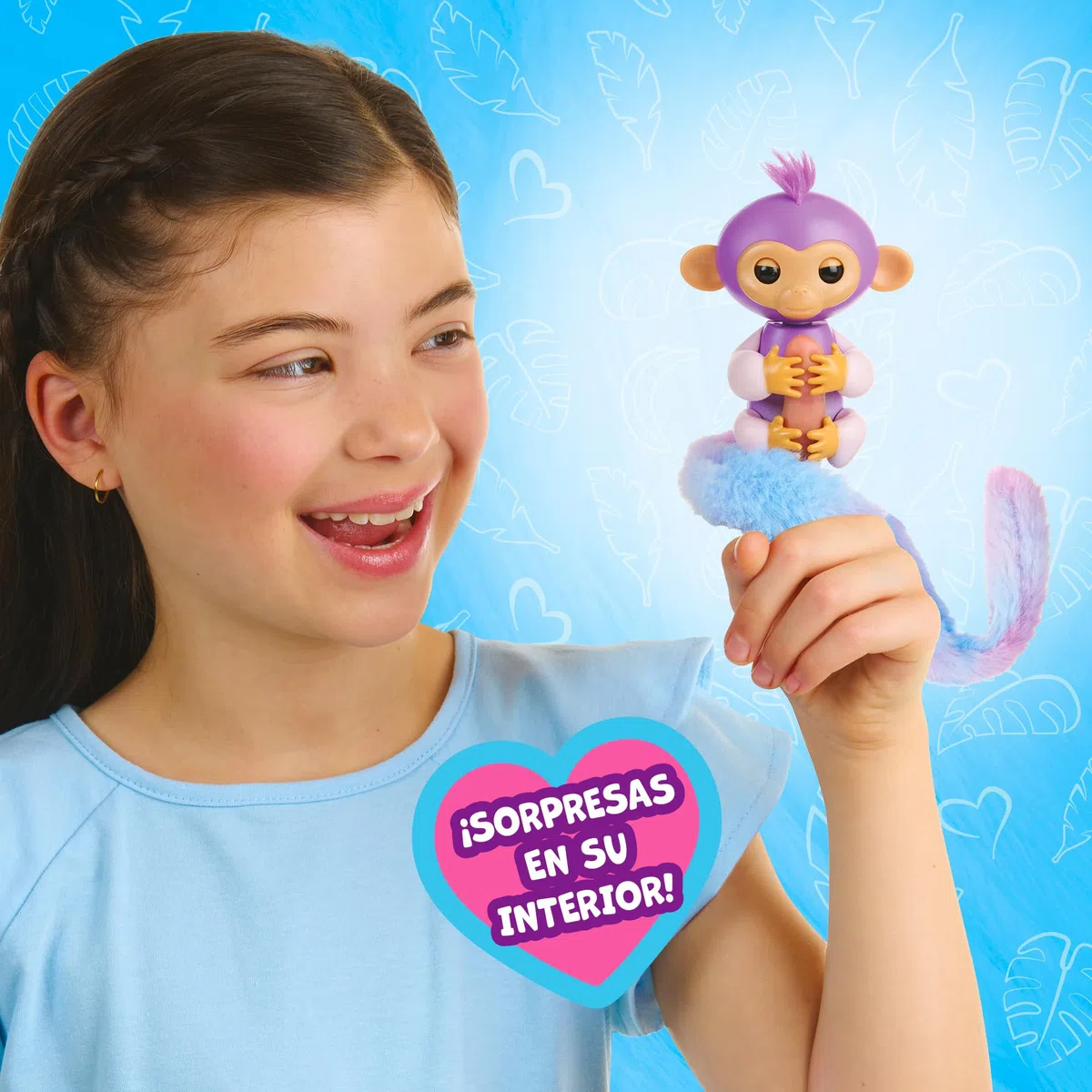 Bizak Fingerlings Code Sorpresa Scimmia, pettina la sua coda lunghissima, nasconde una Sorpresa, Scimmia interattiva con oltre 70 Suoni e reazioni, +5 anni (61853243-1)