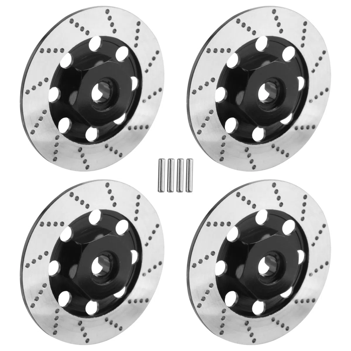 Set di 4 dischi per freni in metallo, 12 mm, per 1/10 D4 On-Road Racing RC, colore nero