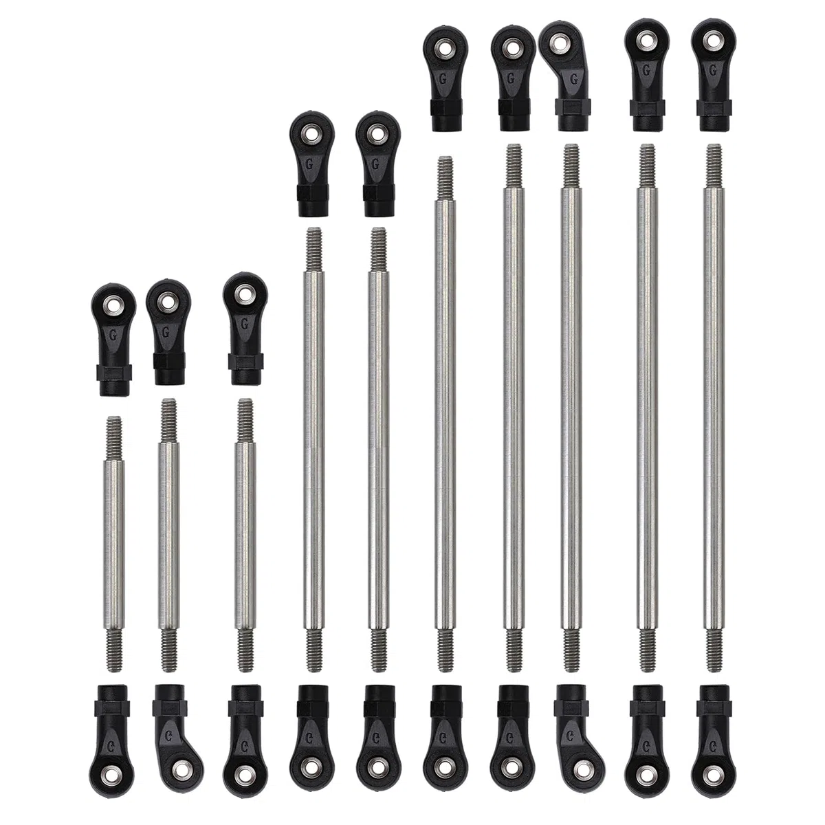 INJORA RC Tirante 10pcs RC Linkage con Terminale in Plastica per 1/10 RC Crawler 324mm Passo TRX4