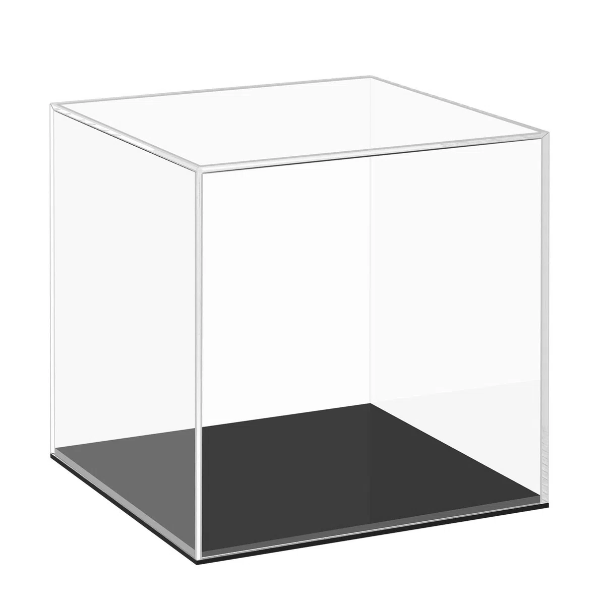 Cliselda Vetrina in Acrilico Trasparente con Base Nera, Nessun assemblaggio richiesto, Protezione Antipolvere Scatola in Acrilico per Action Figure Giocattolo da Collezione (15x15x15cm)
