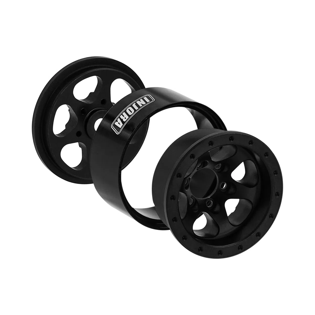 INJORA Cerchi in Alluminio con Beadlock 1.0" Offset Negativo per TRX4M Ascent18 SCX24 FCX24 1/24 1/18 RC Crawler