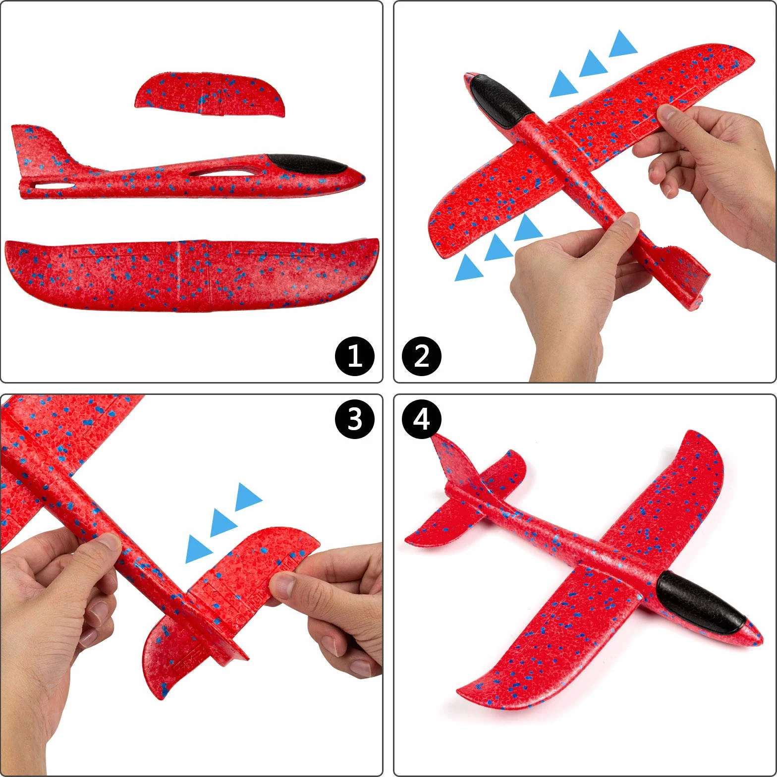 Comius Sharp Lancio a Mano Aereo, 3 Pezzi Aerei Aliante in Schiuma, Lancio Aliante Planes, Aliante Velivoli Manuale, Mano Giocattolo Aeroplano, Giochi All'aperto per Bambini
