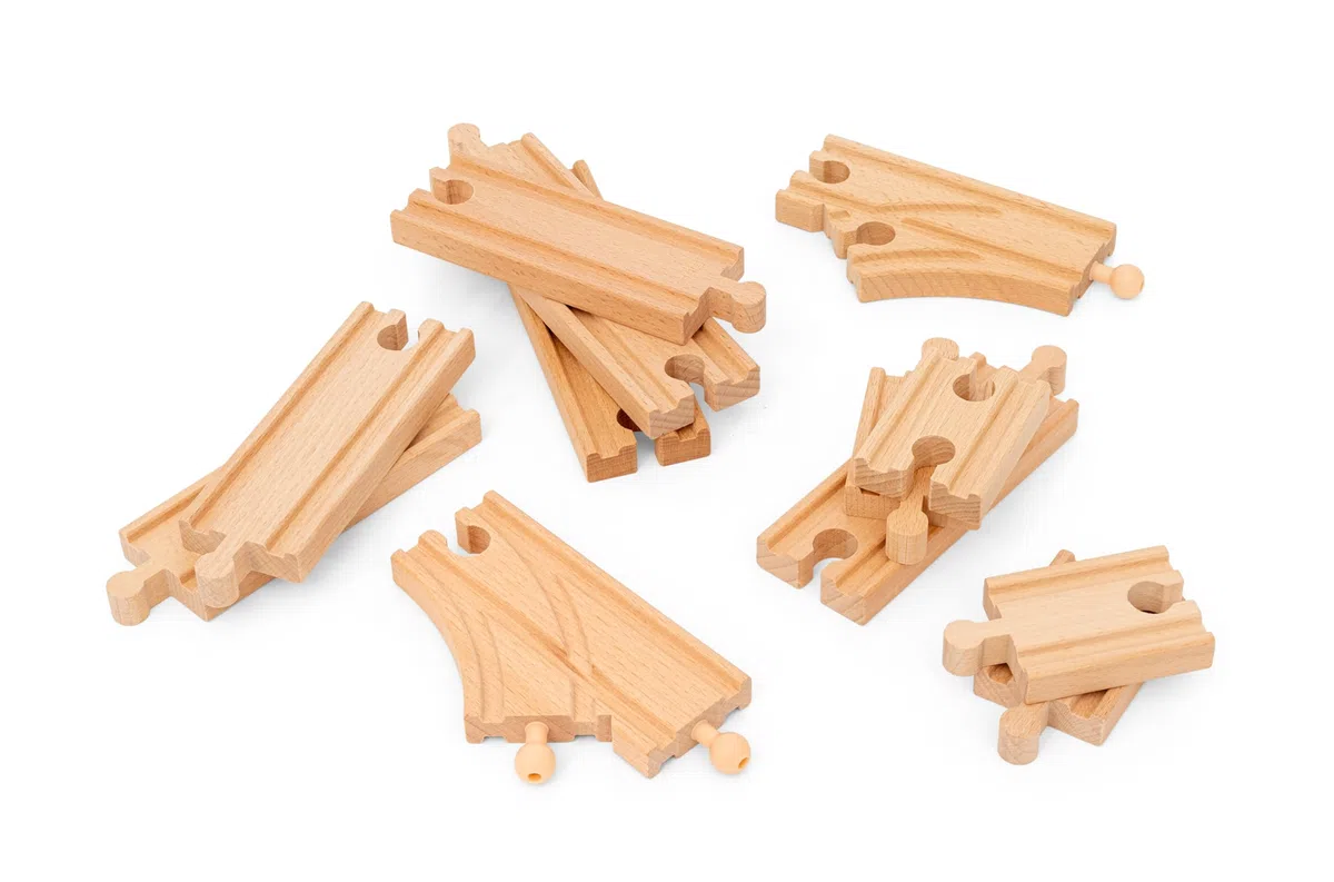 BRIO World — 36099 Rail Starter Assorment B | Set di guide in legno da 12 pezzi per bambini dai 3 anni in su
