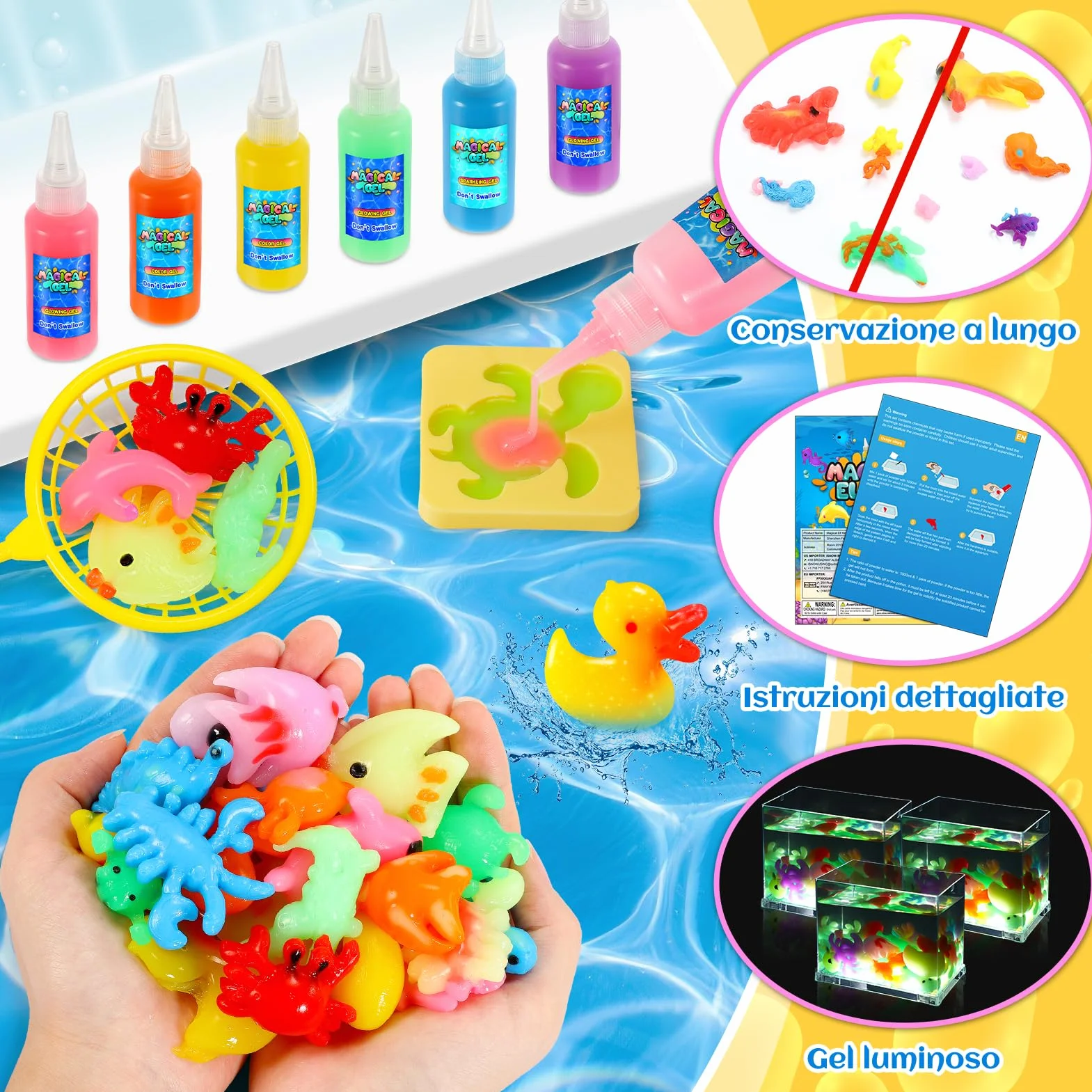 Wootoyz Magico Water Elfo, Kit Gel Acqua Bambini Giochi Bambina Bambino 4 5 7 8 Anni Regalo Bambina Bambino 4 5 6 7 8 Anni Creativi Giocattolo Educativo Kit Pittura Bambini con 12 Colori e 12 Forme