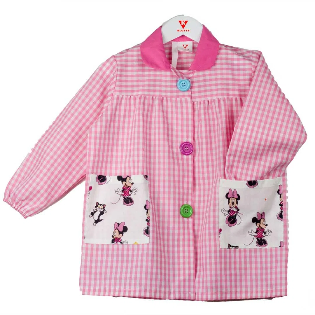 Grembiule Scolastico Minnie a Quadri Disney. per Asilo e lavoretti Manuale.