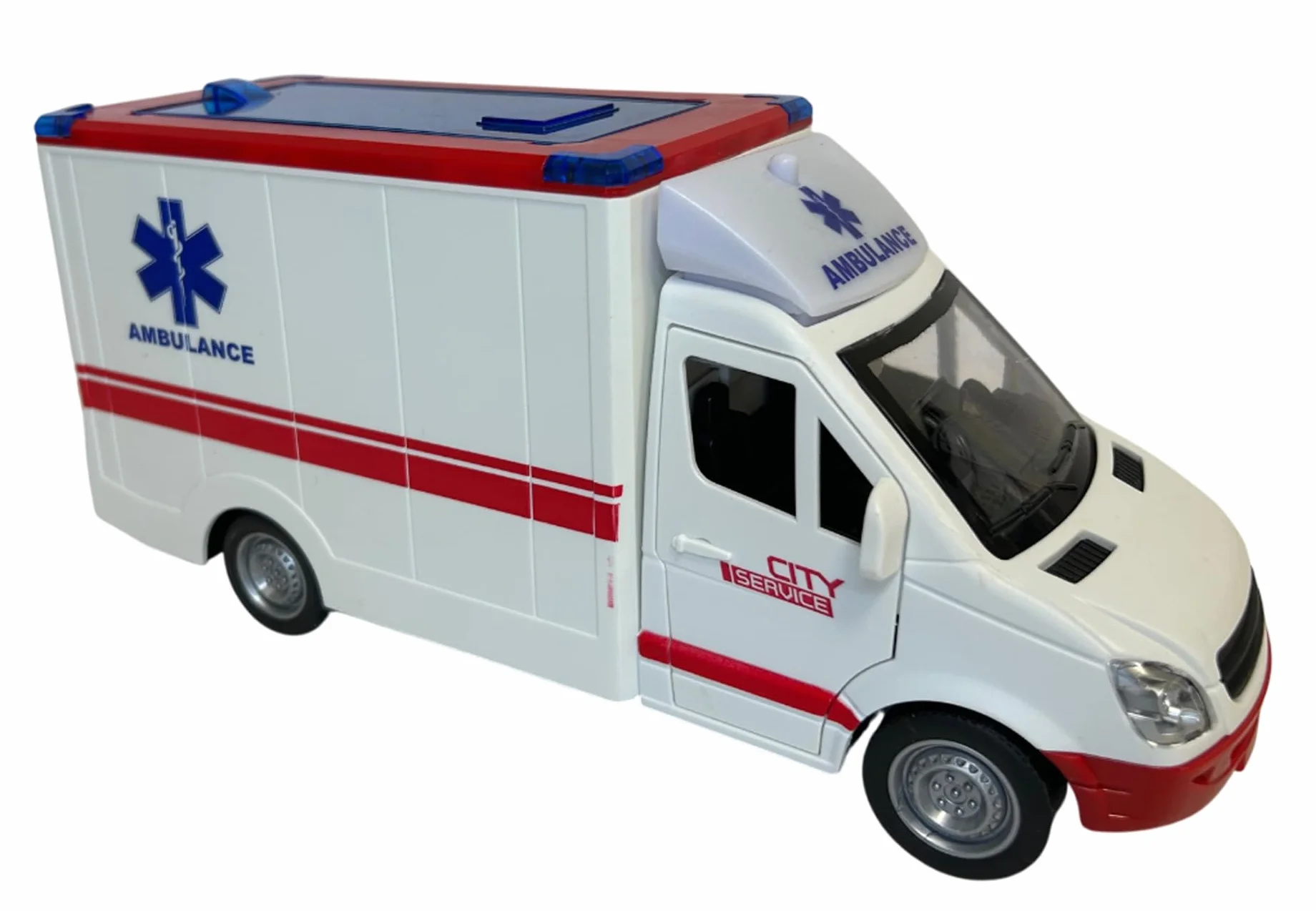 Ambulanza Giocattolo con Luci Suoni Sirene Porte e Tetto Apribili Movimento Frizione Ambulanza Grande Scala 1:16 cm 26 Pronto Soccorso con Luce Suoni Barella Estraibile Ambulanze Bambini con Luci Led