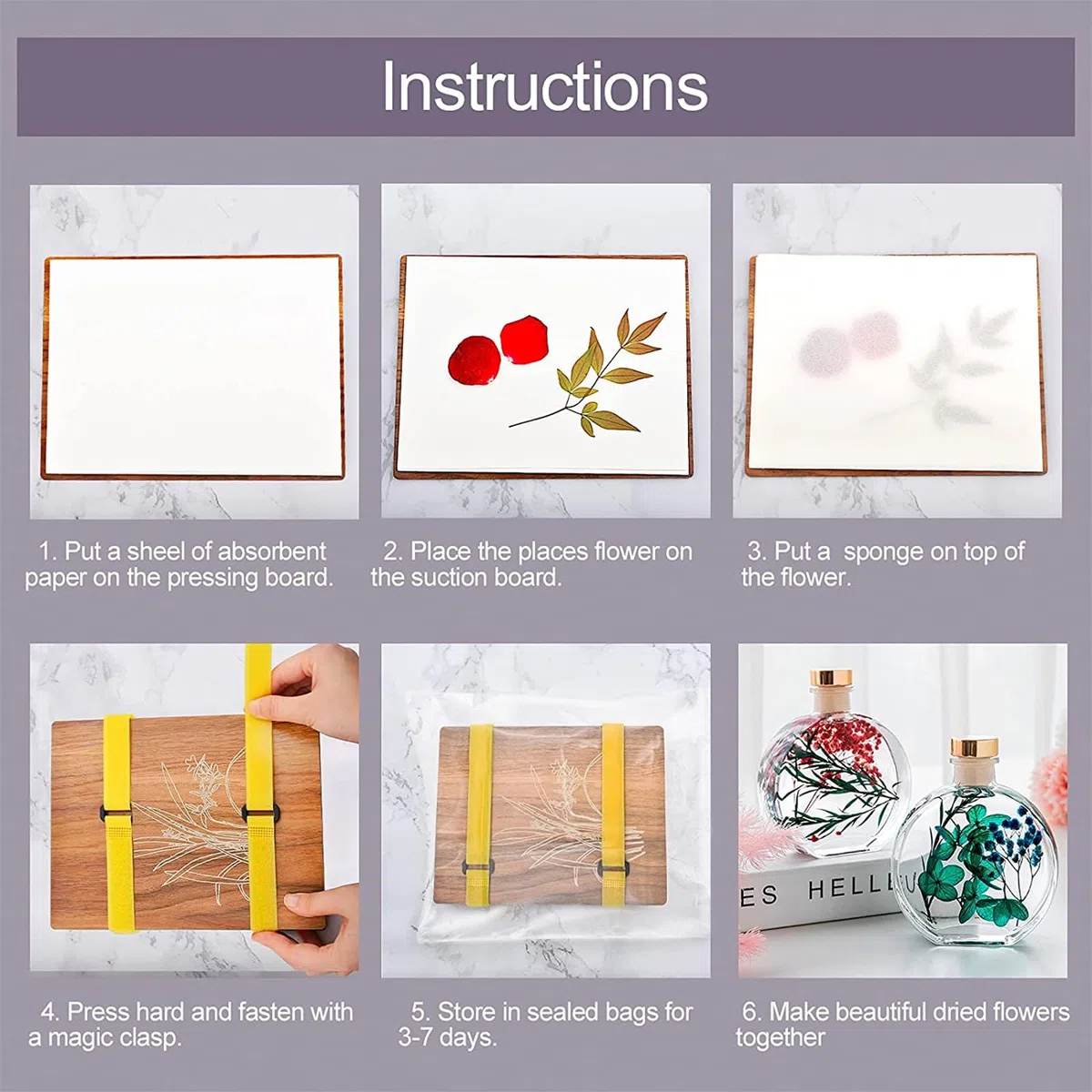 WANDIC Kit di stampa per fiori, avanzato per piante, grande kit di arte in legno per fai da te, esemplari di artigianato all'aperto, orchidea
