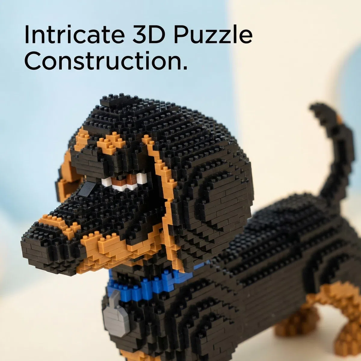 Set di 1900 pezzi bassotto, micro mattoncini da costruzione, giocattolo da costruzione 3D, per fai da te, decorazione della stanza e gioco creativo (bassotto)