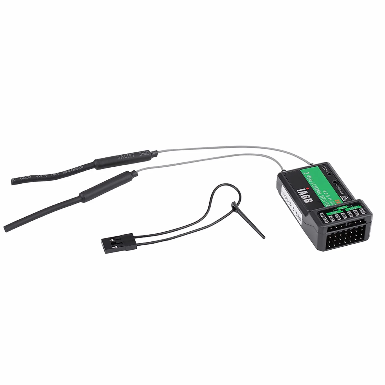 Flysky FS IA6B 2.4G 6CH RC Ricevitore PPM con doppia antenna compatibile con trasmettitori FS I6X FS I6S I8 per aerei RC Alianti Elicotteri digitale di salto di