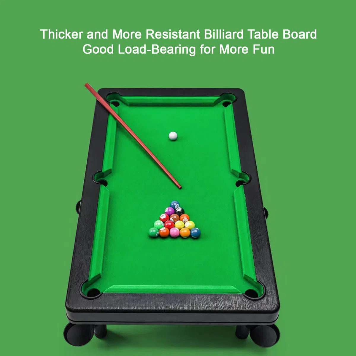 YumSur Mini Pool Table Game,Billiards Table Pool Table Set 11 Balls 2 Cues and 1 Triangle,Portable Games Table Game,Stress Relief Tabletop Snooker Game Set Kids and Adults,GREEN