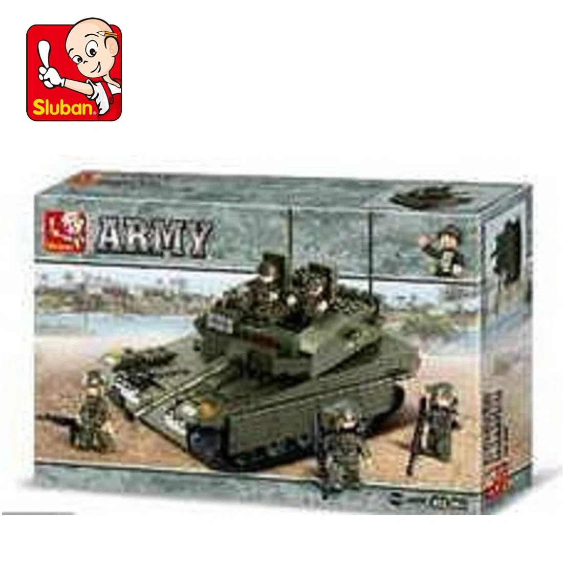 Sluban M38-B0305 - Modellino di carro armato da costruire, grande, per bambini dai 4 anni in su', 344 pezzi