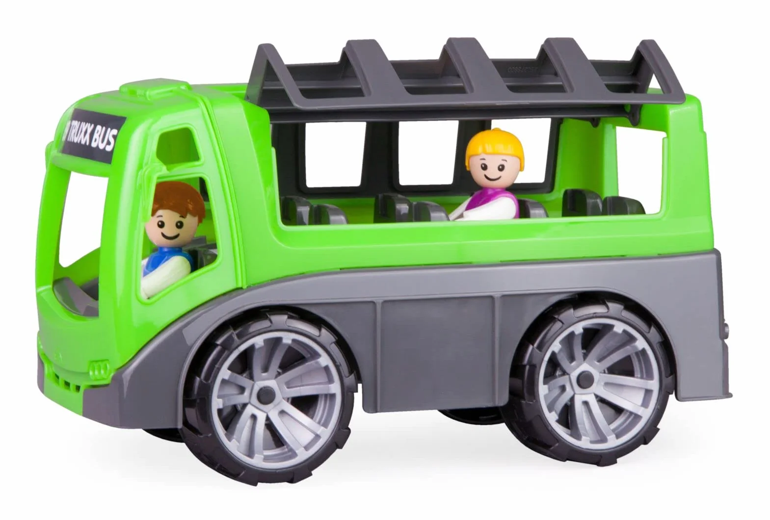 LENA - Truxx Allenatore Autobus Veicolo Giocattolo per 2+ Anni Bambini, Verde/Grigio