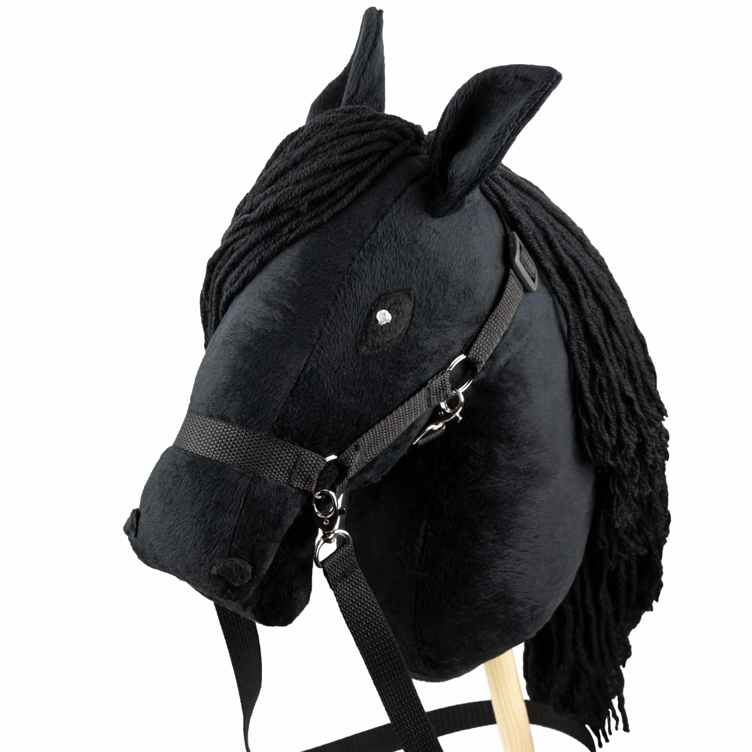 SKIPPI Hobby Horse Nero, Set Cavezza e Redini, Cavallo A3, Testa di Cavallo con Bastone