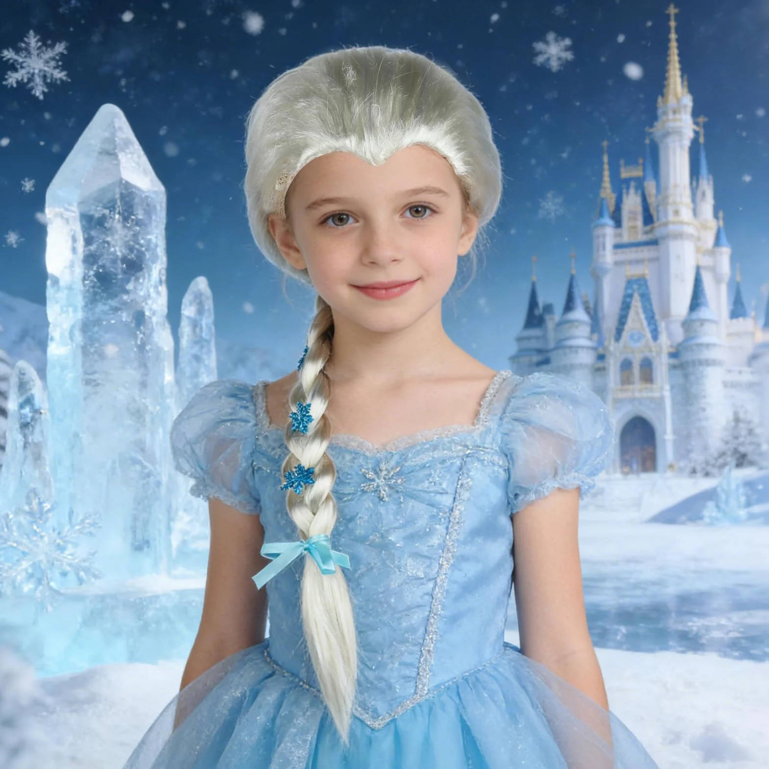 Parrucca Elsa, Principessa Parrucca Per Bambini, Parruccas Rapunzel Bambina, Principessa Parruccas Treccia Per Bambini e Adulti Cosplay per Halloween Carnevale