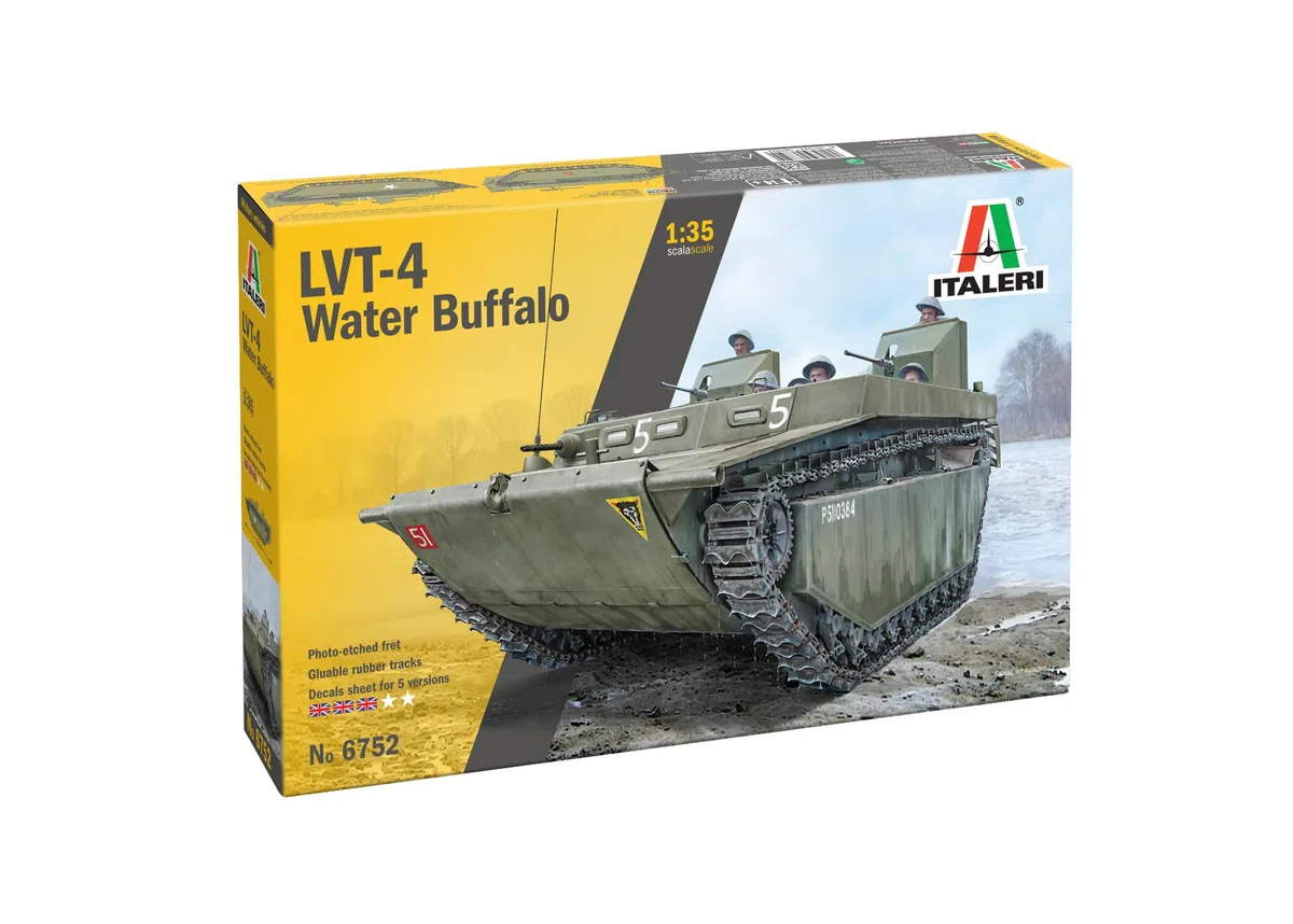Italeri 6752 1:35 LVT-4 - Kit per modellismo, modellismo a pavimento, fai da te, hobby, incollaggio, kit di costruzione in plastica, fedele ai dettagli, kit militare, carro armato 1:35