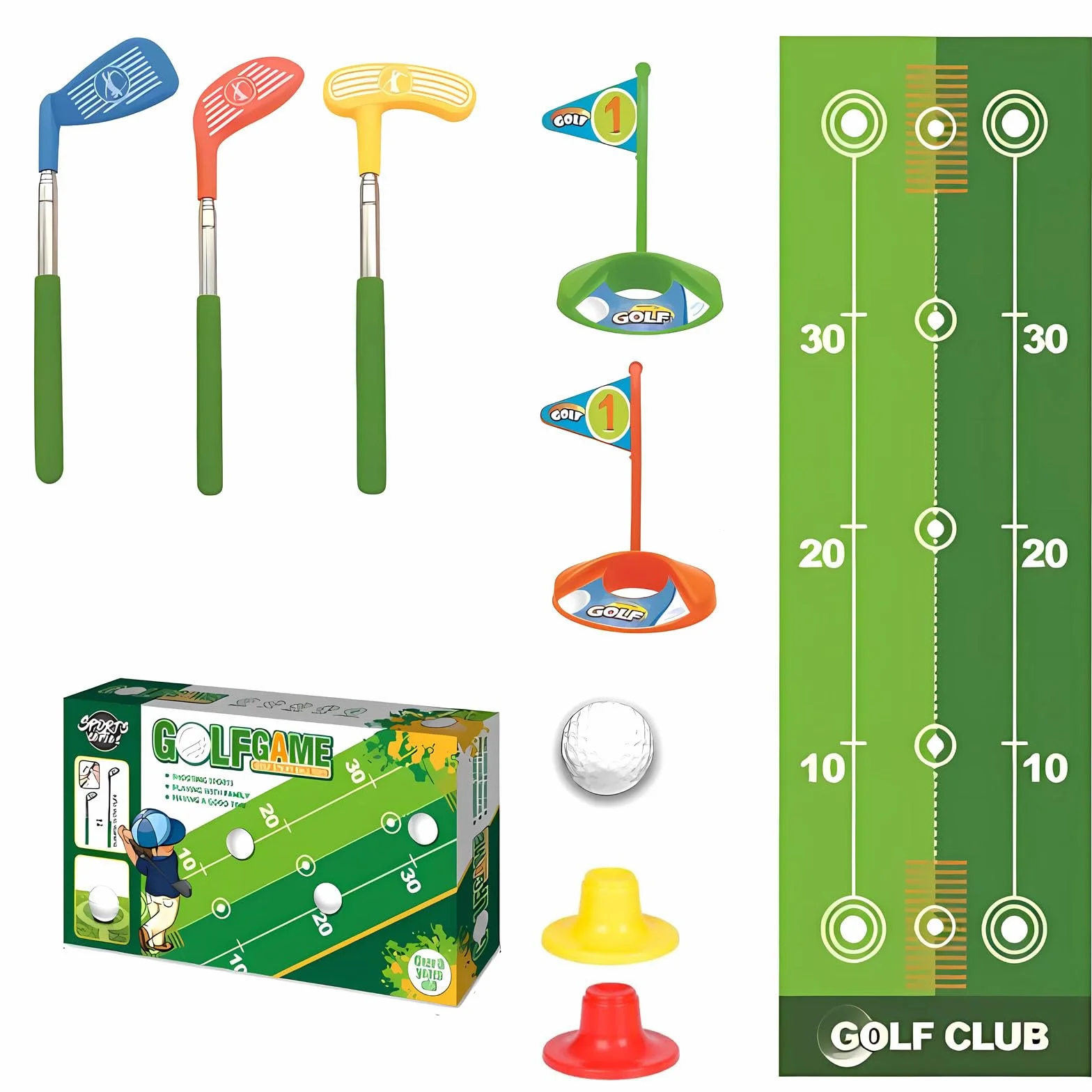Bambini Mini Golf Club Set, Retractable Bambino Golf Set con Mettere Mat, Indoor e Outdoor Sport Golf Giocattoli per Ragazzi Ragazze