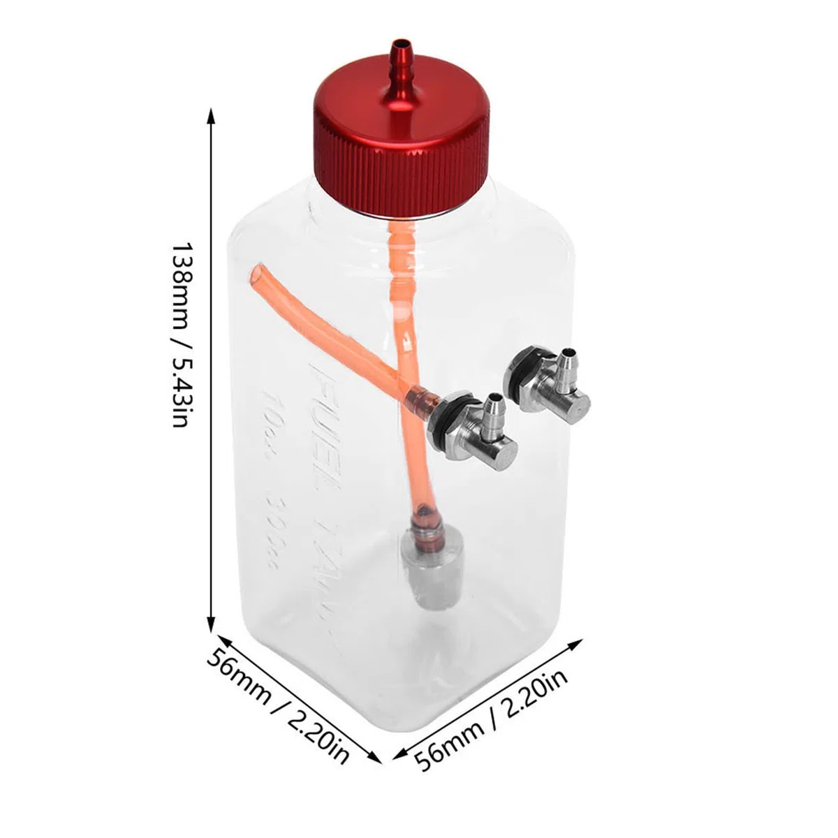 Serbatoio Carburante RC, Serbatoio Carburante Benzina Motore RC Accessori Modello Telecomandato Aereo Telecomandato, 260-1500ml Ingresso 4,5 Mm Uscita 5 Mm Serbatoio Carburante in Plastica(300 ml)