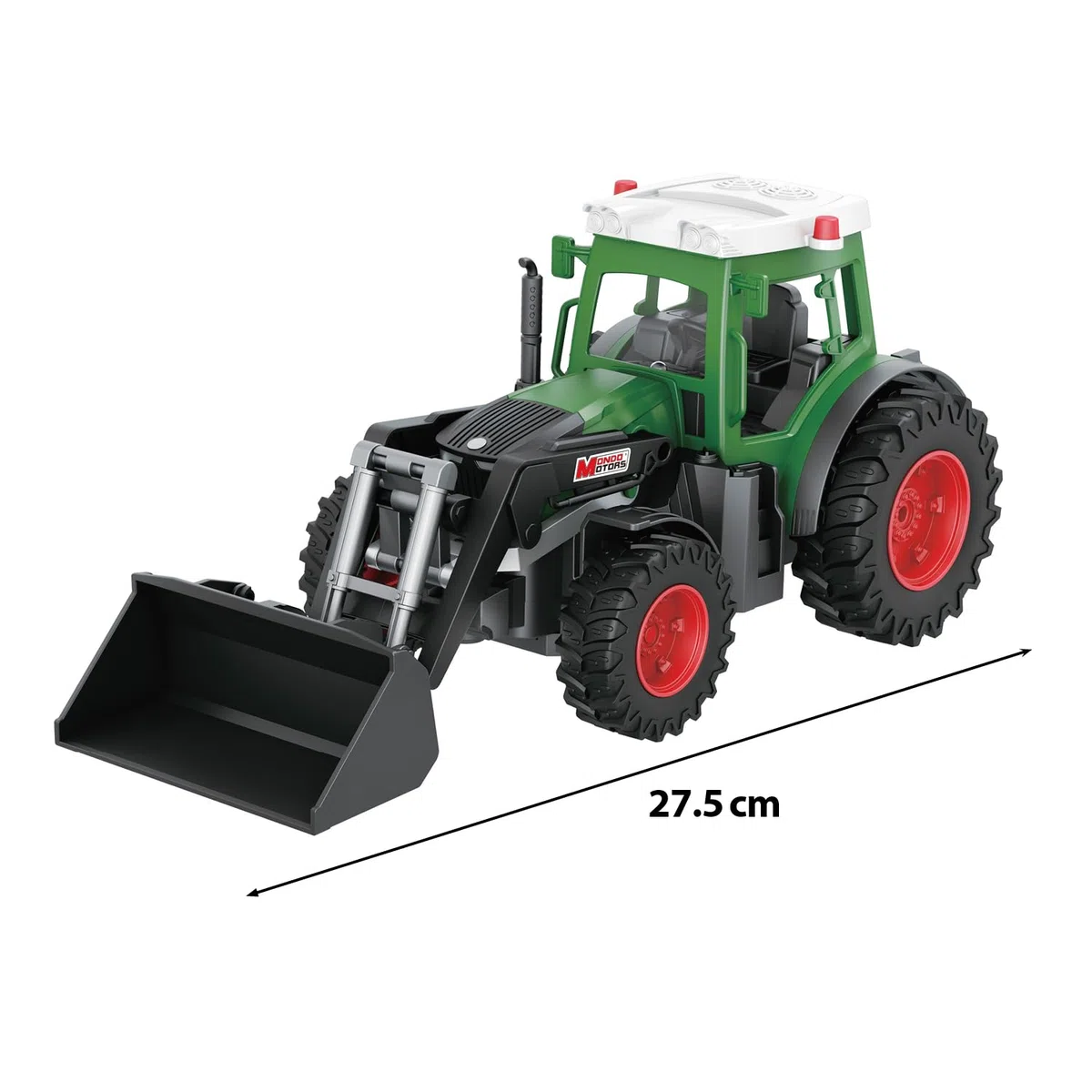 Mondo Motors Trattore con benna radiocomandato, modello in scala 1:24, pacco batterie ricaricabili incluso, giocattolo per bambini 63864