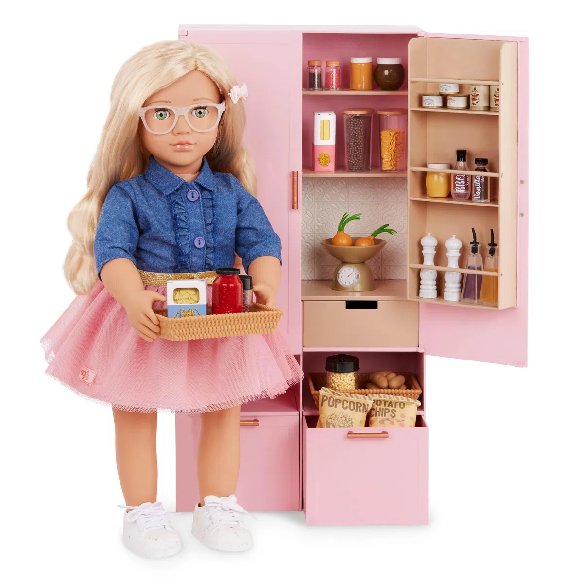 Our Generation - Una bella dispensa - Home Set di mobili da cucina - Articoli alimentari per finta - Accessori per bambole da 46 cm - Gioco d'immaginazione - Giocattolo per bambini dai 3 anni in su
