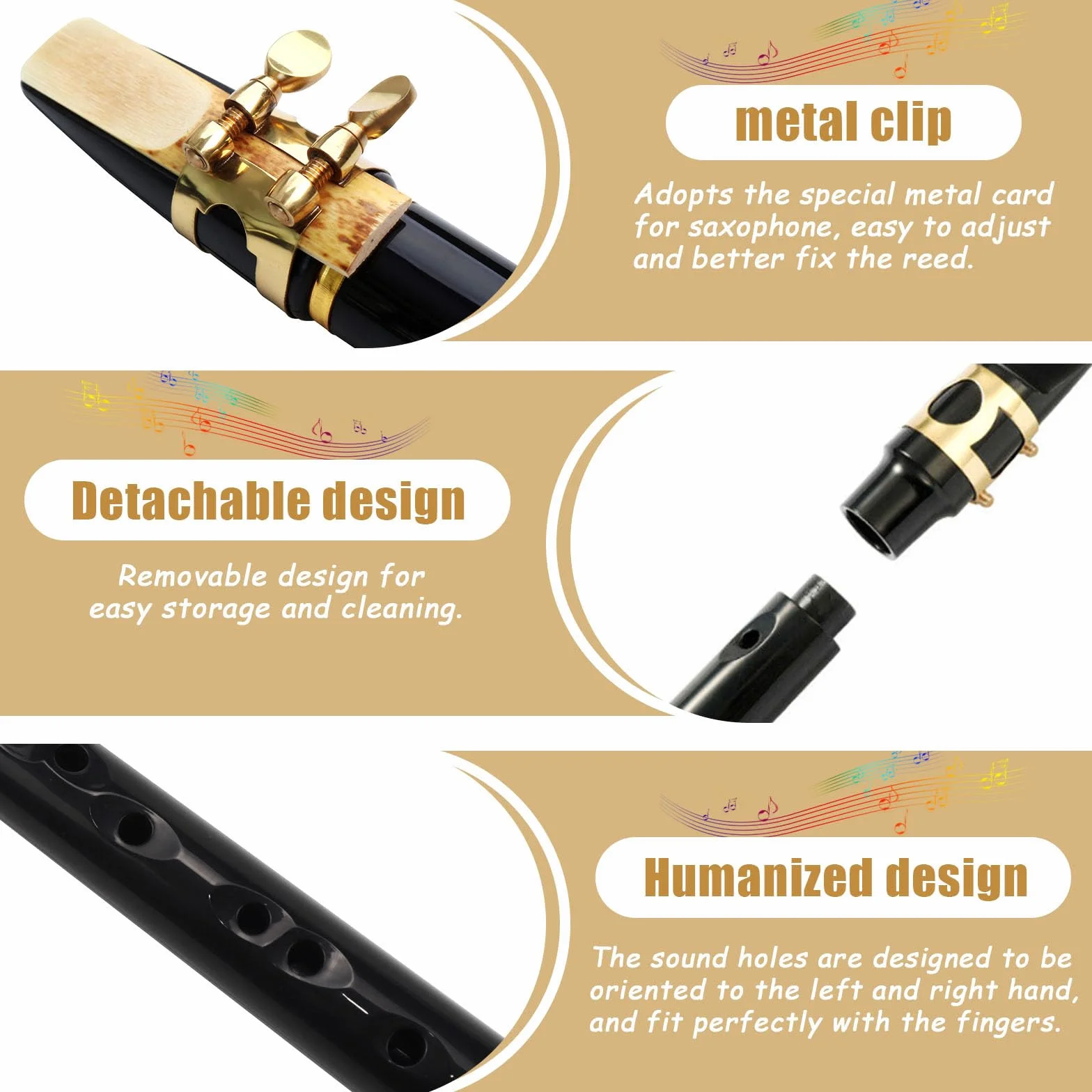 Mini Saxophon Spielbar Tragbares Instrumente Taschensaxophon Schwarz Pocket Saxophone Kit mit Saxophon Blätter Mundstück Tragetasche Zahnpolster Grifftabelle für Erwachsene Kinder Anfänger