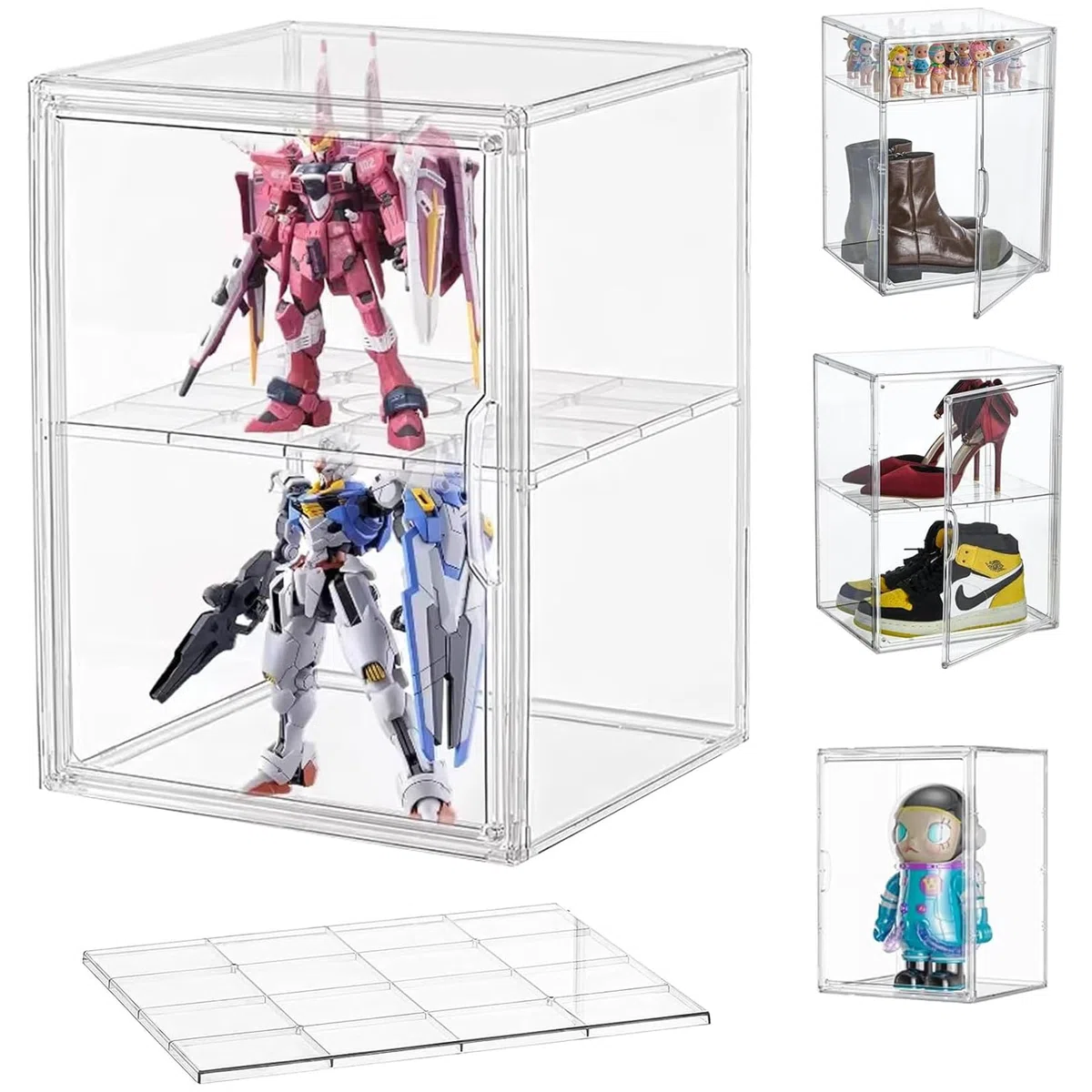 Vetrinetta Espositiva Vetrina con Porta per Vetrina Espositiva Collezionismo,Contenitori per esposizione collezionismo, Vetrina per Pop Figure,Pop Mart,Hanno Bisogno di Auto Assemblaggio (40x30x25cm)
