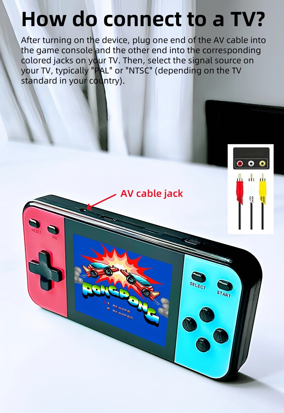 CZT 3.0" Console per Videogiochi Portatile da 240 Giochi Integrati per Azione/Sport/Aparatutto/Corse Si collega alla TV Giocattoli Elettronici Casual la casa Ideali Come Regali di Natale/feste