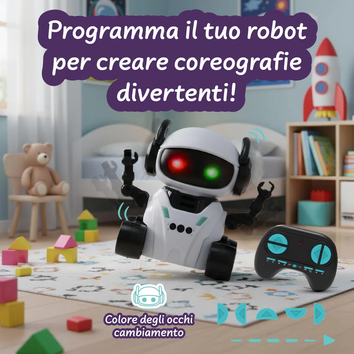 Science4you Robot intelligente ROMI - Robot Telecomandato per Bambini con Occhi LED, Musica e Quattro Modalità, Giocattoli Interattivi, Regalo Originale per Bambini e Bambine dai 6 7 8 9 10+ Anni