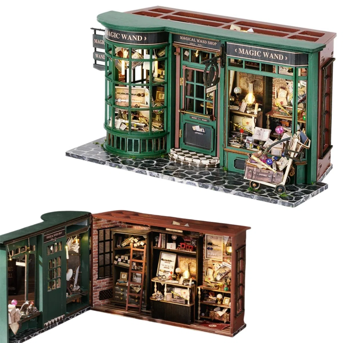 CUTEROOM Kit per casa delle bambole in miniatura fai-da-te, kit modello di casa delle bambole in legno da costruire per adulti, kit regalo per casa in miniatura magica