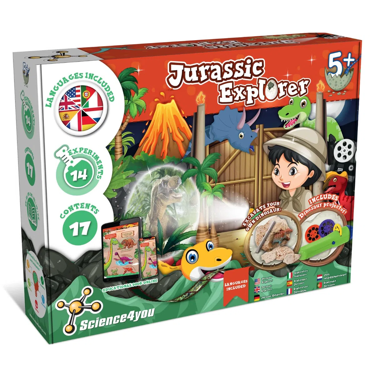 Science4you Esploratore Giurassico - Giochi di Dinosauri per bambini, Giocattolo Jurassic con 24 Esperienze, Regalo per Bambino e Bambina 4 5 6+ Anni