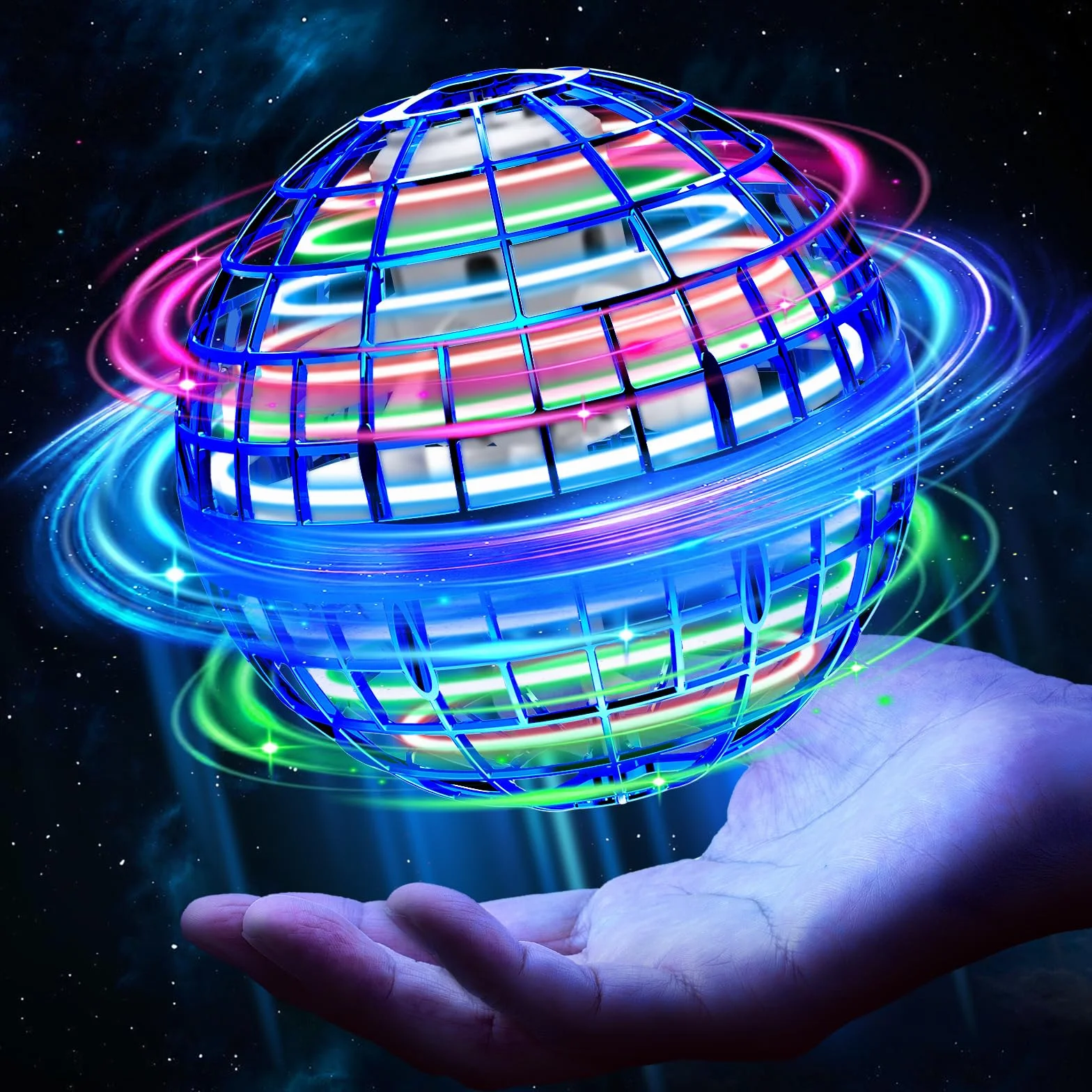 Alyssa Palla Volante Magica Ufo-ball, Flying Orb Hover Ball Giocattoli, Palla Magica, Mini Drone UFO Volante Ball, 360° Rotante LED Giocattolo Della Palla Volante, Compleanno Regalo Bambino