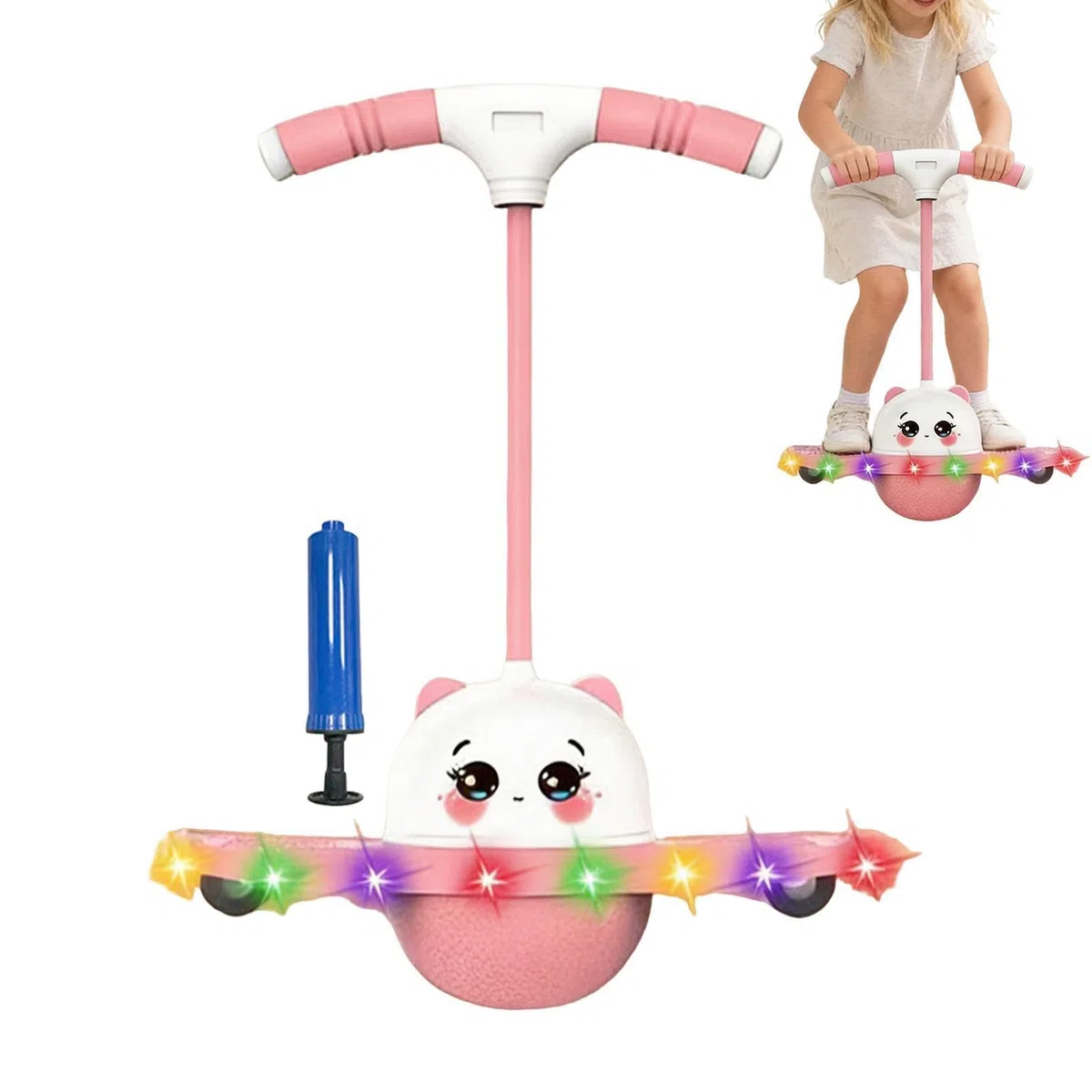 Palla da salto per equilibrio luminoso per bambini, giocattolo per esercizi rimbalzanti antiscivolo, capacità di equilibrio per l'allenamento per bambini, ragazzi e ragazze